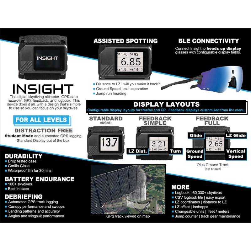 Deep and Steep Insight Digital GPS Skydiving Altimeter